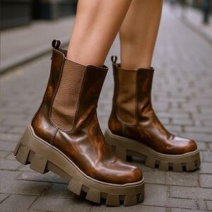 Circus Sam Edelman Ana Lug Sole Marbled Brown Boots